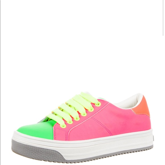 Marc jacobs neon leather sneakers 7 - Picture 2 of 4